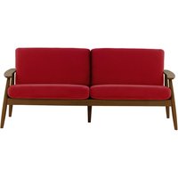 Demure 3 Seater Sofa, dark red, Leg colour: dark oak