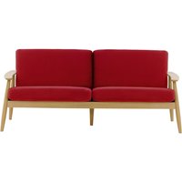 Demure 3 Seater Sofa, dark red, Leg colour: like oak