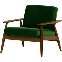 Demure Armchair, dark green, Leg colour: dark oak
