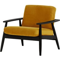 Demure Armchair, mustard, Leg colour: black