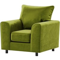 Dillon Velvet Armchair, olive green