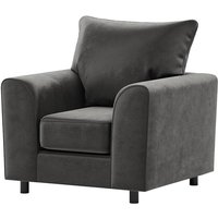 Dillon Velvet Armchair, dark grey