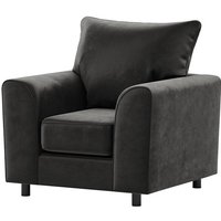 Dillon Velvet Armchair, black
