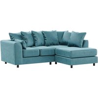 Dillon Velvet Right Hand Corner Sofa, blue