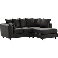Dillon Velvet Right Hand Corner Sofa, black