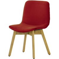 Felton Dining Chair Beech, dark red, Leg colour: like oak