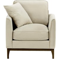 Linara Armchair, light beige, Leg colour: dark oak