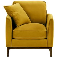 Linara Armchair, mustard, Leg colour: dark oak