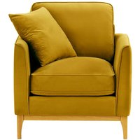 Linara Armchair, mustard, Leg colour: like oak