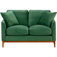 Linara 2 Seater Sofa, dark green, Leg colour: aveo