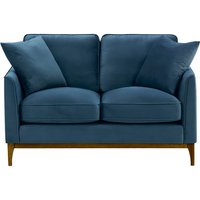 Linara 2 Seater Sofa, blue, Leg colour: dark oak