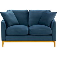 Linara 2 Seater Sofa, blue, Leg colour: like oak