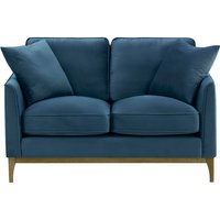 Linara 2 Seater Sofa, blue, Leg colour: wax black