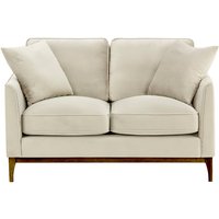 Linara 2 Seater Sofa, light beige, Leg colour: dark oak