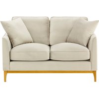 Linara 2 Seater Sofa, light beige, Leg colour: like oak