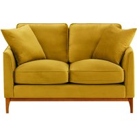 Linara 2 Seater Sofa, mustard, Leg colour: aveo