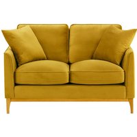 Linara 2 Seater Sofa, mustard, Leg colour: like oak