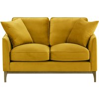 Linara 2 Seater Sofa, mustard, Leg colour: wax black