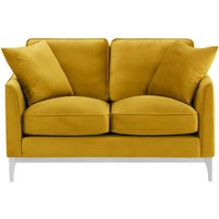 Linara 2 Seater Sofa, mustard, Leg colour: white