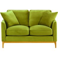 Linara 2 Seater Sofa, olive green, Leg colour: like oak