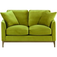 Linara 2 Seater Sofa, olive green, Leg colour: wax black