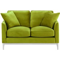 Linara 2 Seater Sofa, olive green, Leg colour: white