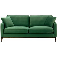 Linara 3 Seater Sofa, dark green, Leg colour: dark oak
