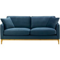 Linara 3 Seater Sofa, blue, Leg colour: like oak