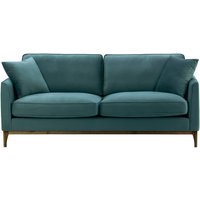 Linara 3 Seater Sofa, dirty blue, Leg colour: dark oak