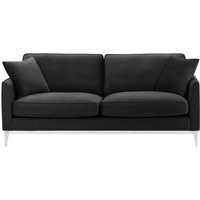 Linara 3 Seater Sofa, black, Leg colour: white