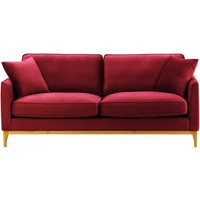 Linara 3 Seater Sofa, dark red, Leg colour: like oak