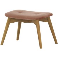 Ducon Velvet Footstool, dirty pink, Leg colour: like oak