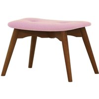 Ducon Footstool, pink, Leg colour: dark oak