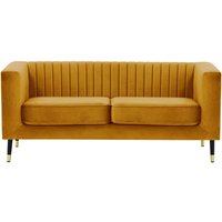 Slender 2 Seater Sofa, mustard
