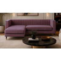 Slender Universal Corner Sofa, Matt Velour Chestnut - purple