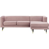 Slender Large Right Hand Corner Sofa, lilac