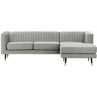 Slender Large Right Hand Corner Sofa, silver