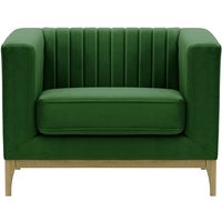 Slender Wood Armchair, dark green, Leg colour: wax black