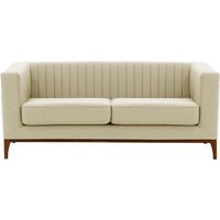 Slender Wood 2 Seater Sofa, cream, Leg colour: dark oak