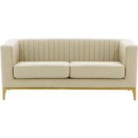Slender Wood 2 Seater Sofa, cream, Leg colour: like oak