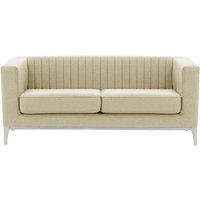 Slender Wood 2 Seater Sofa, cream, Leg colour: white