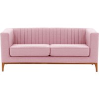 Slender Wood 2 Seater Sofa, pink, Leg colour: aveo