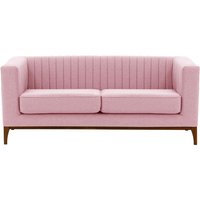 Slender Wood 2 Seater Sofa, pink, Leg colour: dark oak