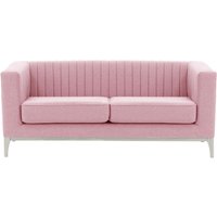 Slender Wood 2 Seater Sofa, pink, Leg colour: white