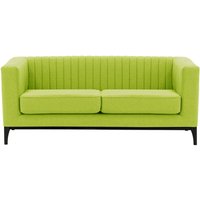 Slender Wood 2 Seater Sofa, lime, Leg colour: black