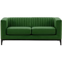 Slender Wood 2 Seater Sofa, dark green, Leg colour: black