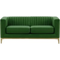 Slender Wood 2 Seater Sofa, dark green, Leg colour: wax black