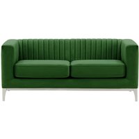 Slender Wood 2 Seater Sofa, dark green, Leg colour: white
