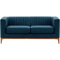 Slender Wood 2 Seater Sofa, blue, Leg colour: aveo