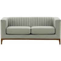 Slender Wood 2 Seater Sofa, silver, Leg colour: dark oak